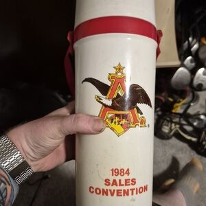 Vintage 1984 Anheuser-Busch Sales Convention Thermos with Red Accents